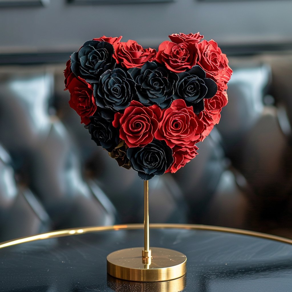 Persephone and Hades Mixed Rose Heart Lamp - Imaginary Worlds