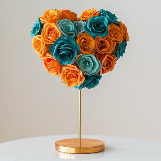 Persephone and Hades Mixed Rose Heart Lamp - Imaginary Worlds