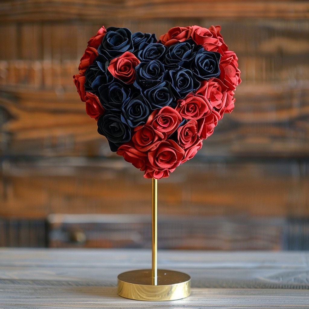 Persephone and Hades Mixed Rose Heart Lamp - Imaginary Worlds