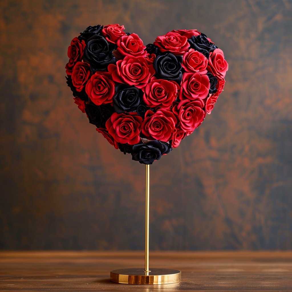 Persephone and Hades Mixed Rose Heart Lamp - Imaginary Worlds