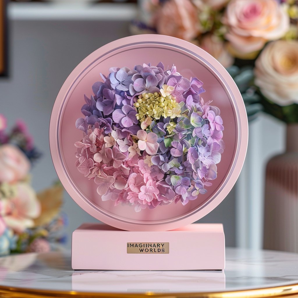 Pink Hydrangea & Rose LED Flower Lamp - Imaginary Worlds