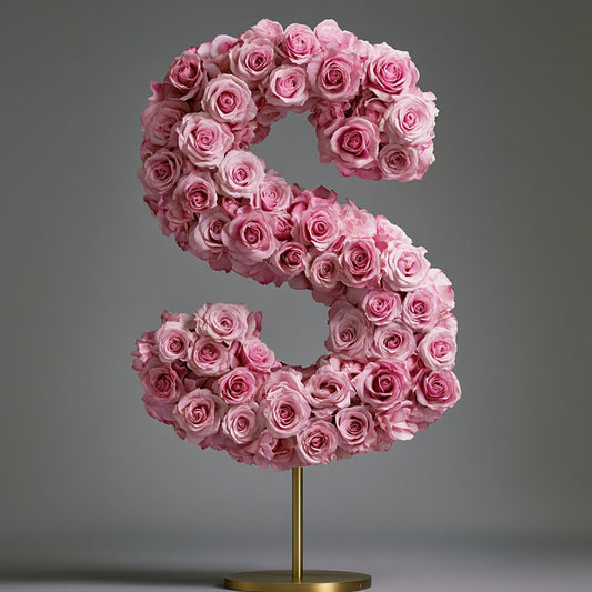 Pink Rose Eternal Letter S Lamp - Imaginary Worlds