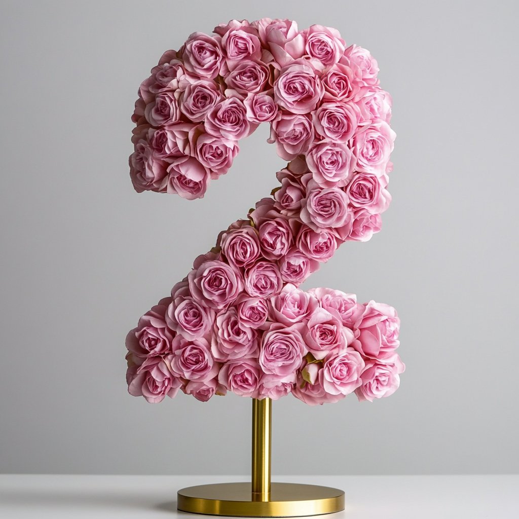 Pink Rose Eternal Number 2 Lamp - Imaginary Worlds