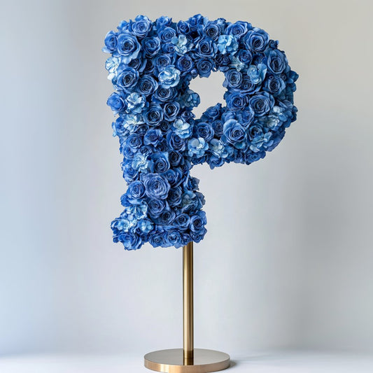 Poseidon Blue Rose Letter P Lamp - Imaginary Worlds