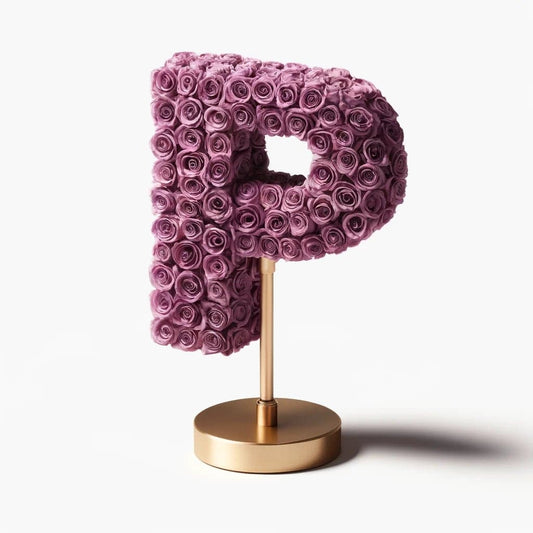 Poseidon Purple Rose Letter P Lamp - Imaginary Worlds