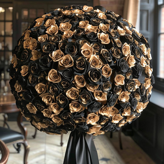 Preserved Black and Gold Roses Flower Bouquet - Imaginary Worlds