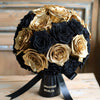 Preserved Black and Gold Roses Flower Bouquet - Imaginary Worlds