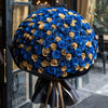 Preserved Blue and Gold Roses Flower Bouquet - Imaginary Worlds