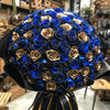 Preserved Blue and Gold Roses Flower Bouquet - Imaginary Worlds