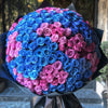 Preserved Blue and Pink Roses Flower Bouquet - Imaginary Worlds