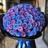 Preserved Blue and Purple Roses Flower Bouquet - Imaginary Worlds