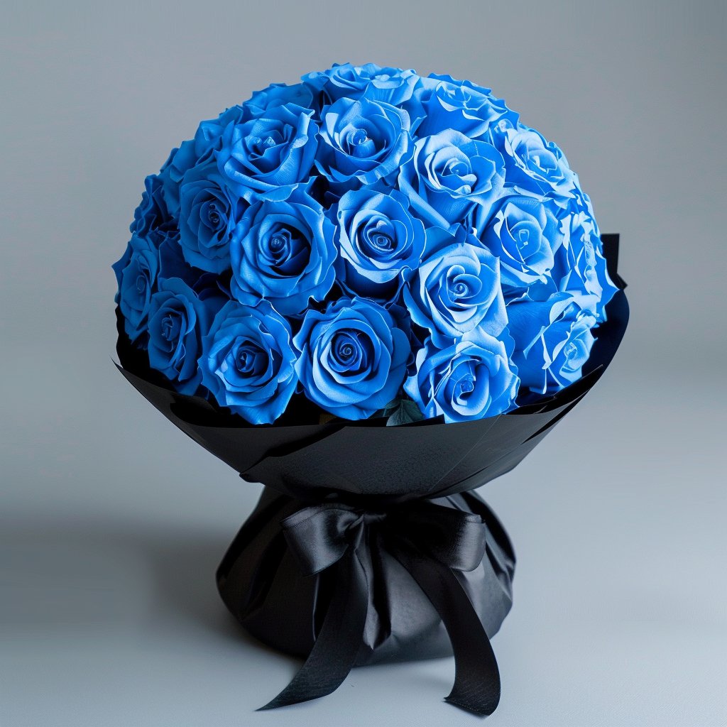 Preserved Blue Roses Flower Bouquet - Imaginary Worlds