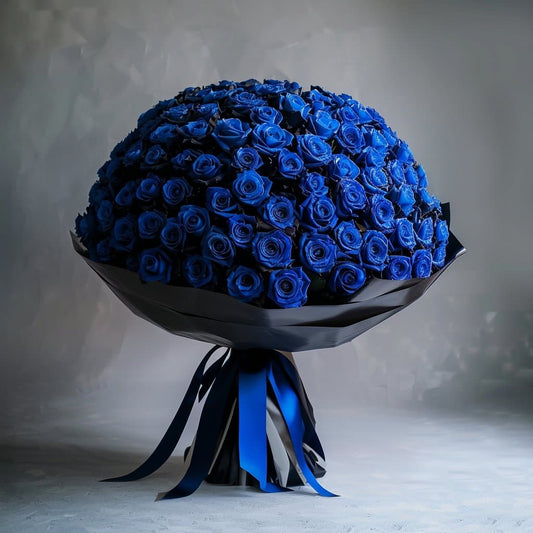 Preserved Blue Roses Flower Bouquet - Imaginary Worlds