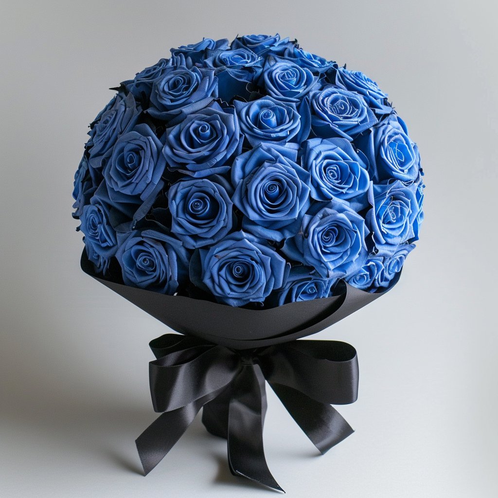 Preserved Blue Roses Flower Bouquet - Imaginary Worlds