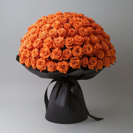 Preserved Orange Roses Flower Bouquet - Imaginary Worlds