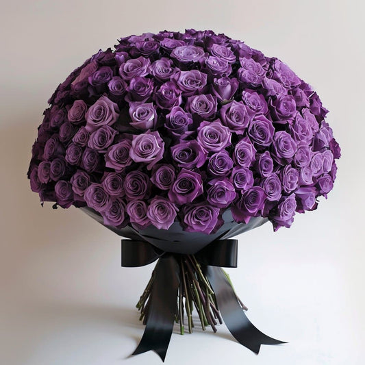 Preserved Purple Roses Flower Bouquet - Imaginary Worlds