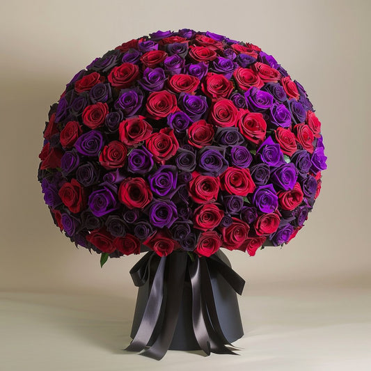 Preserved Red and Purple Roses Flower Bouquet - Imaginary Worlds