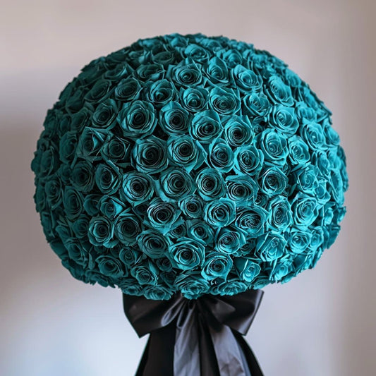 Preserved Teal Roses Flower Bouquet - Imaginary Worlds