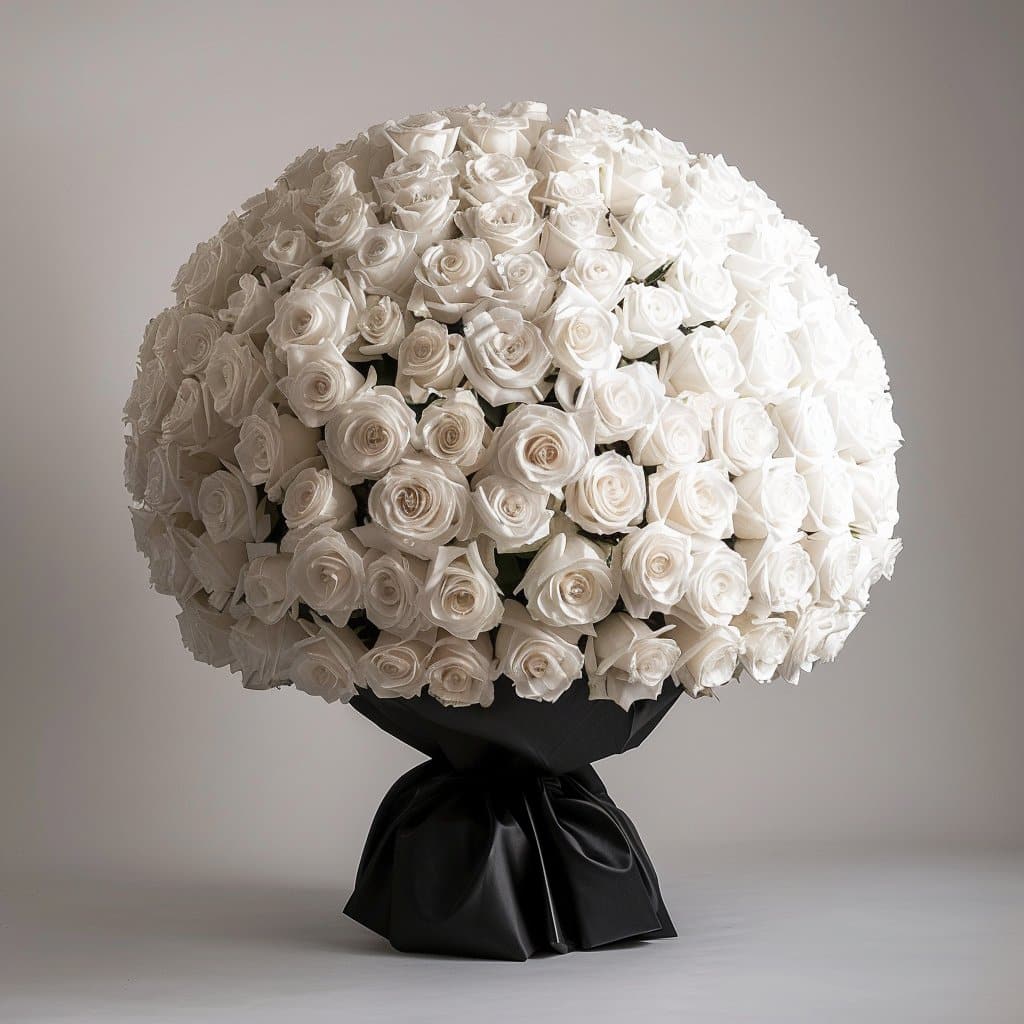 Preserved White Roses Flower Bouquet - Imaginary Worlds