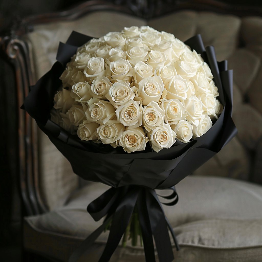 Preserved White Roses Flower Bouquet - Imaginary Worlds