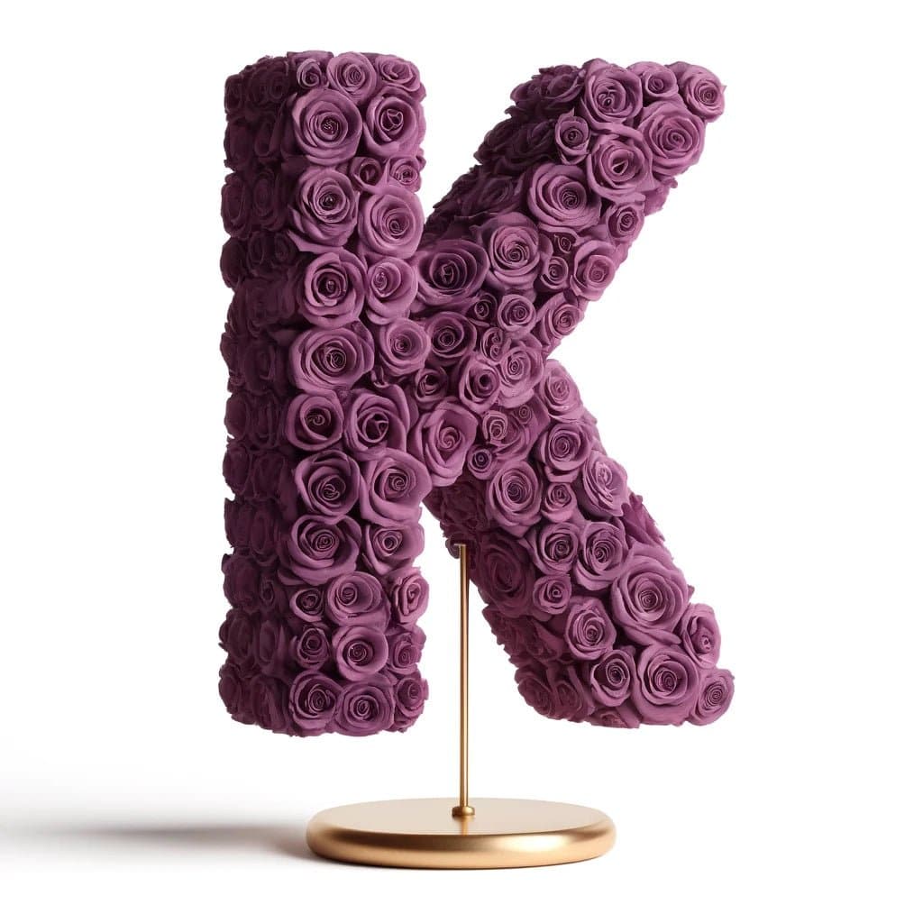 Purple Rose Eternal Letter K Lamp - Imaginary Worlds