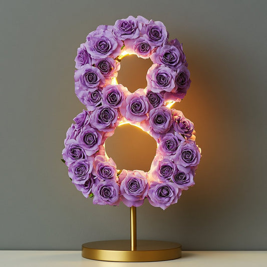 Purple Rose Eternal Number 8 Lamp - Imaginary Worlds