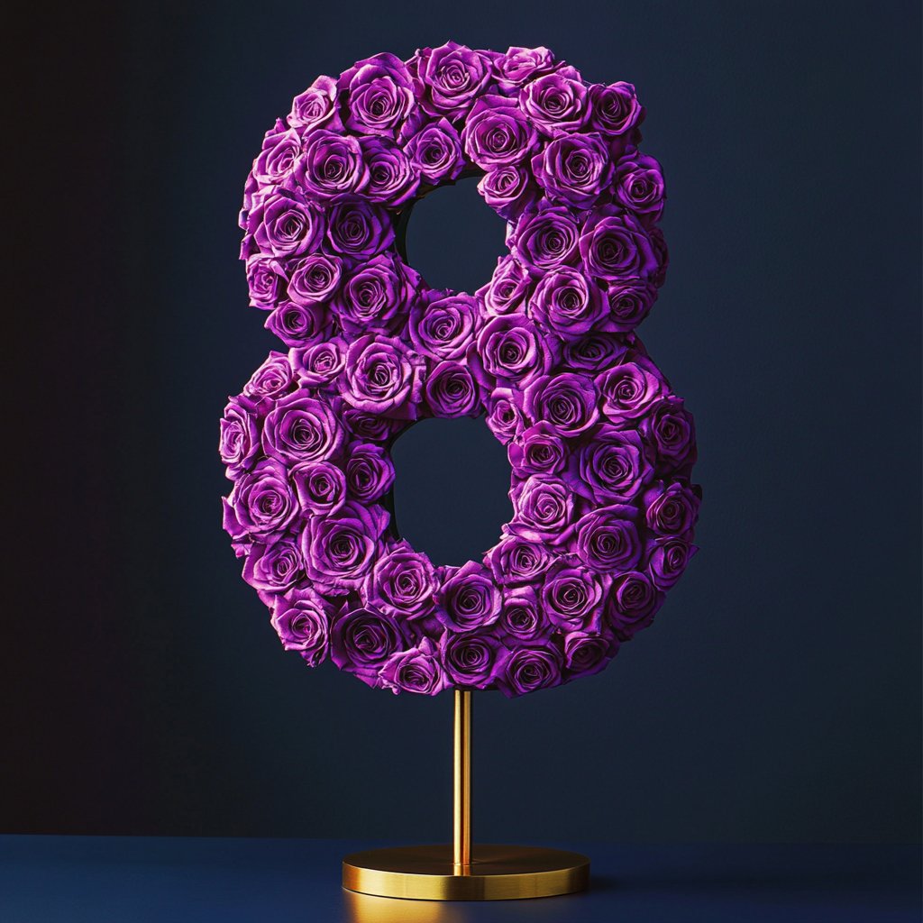 Purple Rose Eternal Number 8 Lamp - Imaginary Worlds