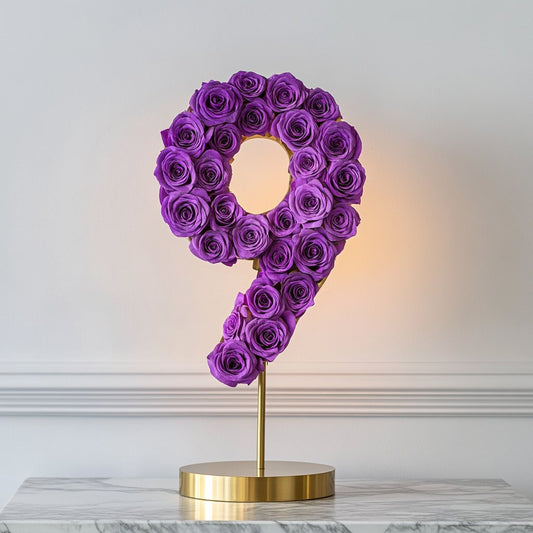 Purple Rose Eternal Number 9 Lamp - Imaginary Worlds