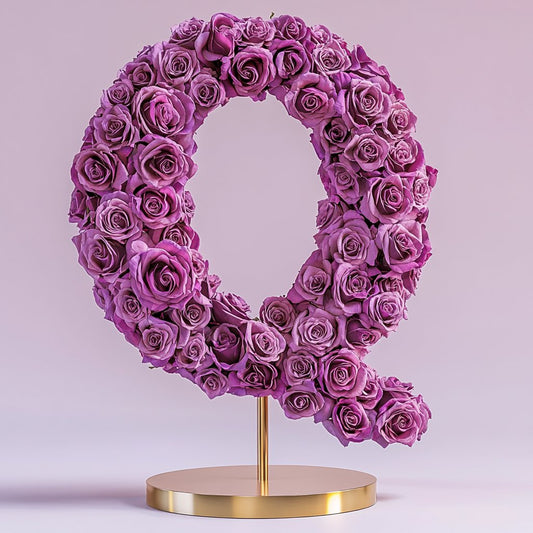 Purple Rose Letter Q Lamp - Imaginary Worlds