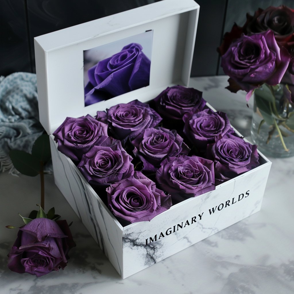 Purple Roses Forever Multimedia Keepsake Box - Imaginary Worlds