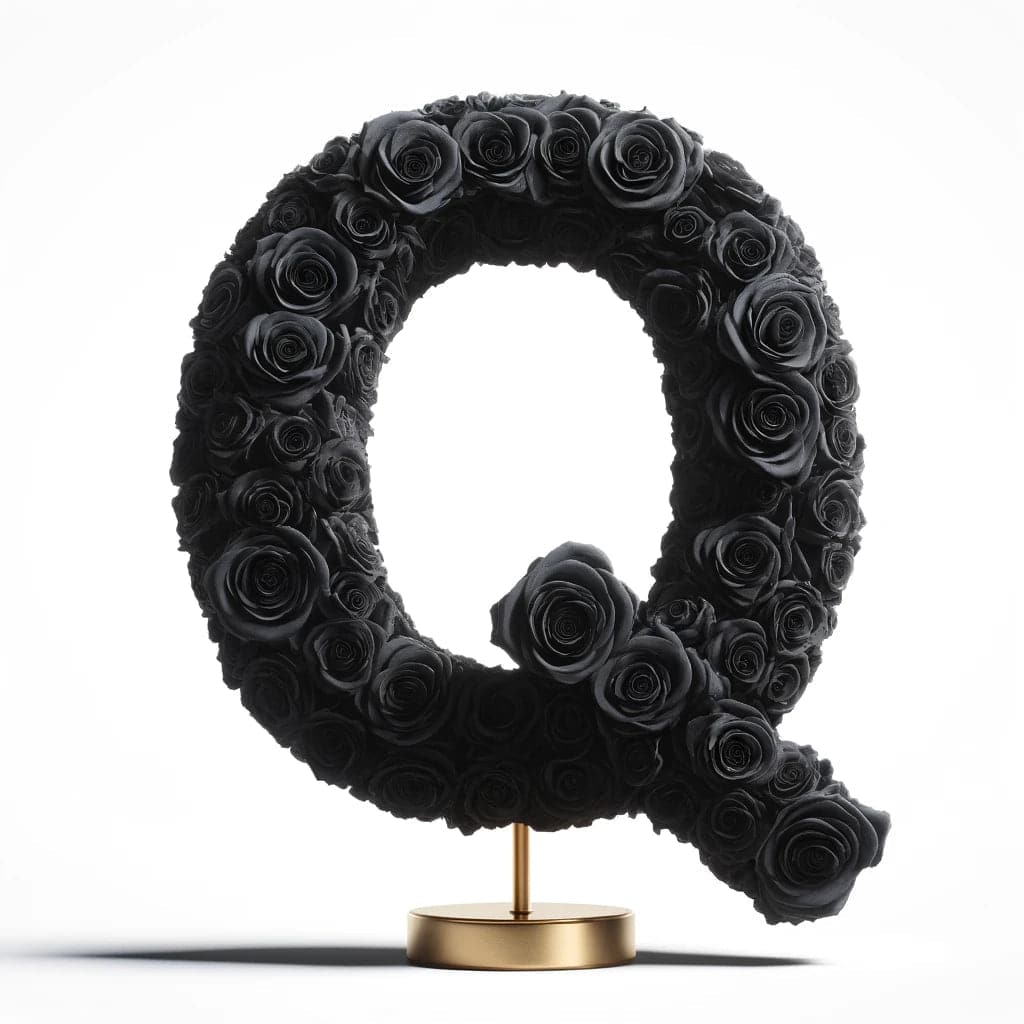 Quirinus Black Rose Letter Q Lamp - Imaginary Worlds