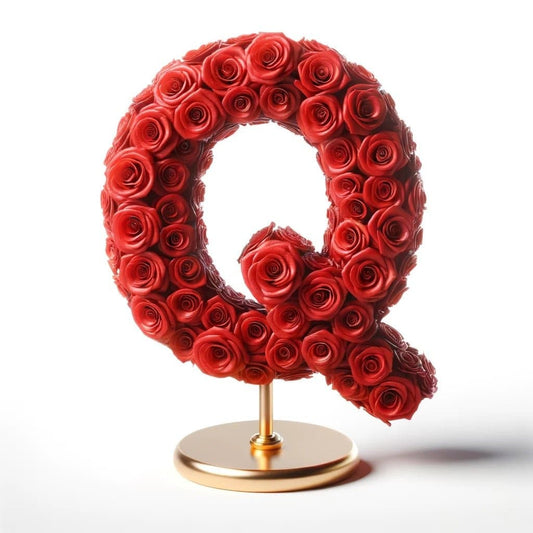 Quirinus Red Rose Letter Q Lamp - Imaginary Worlds