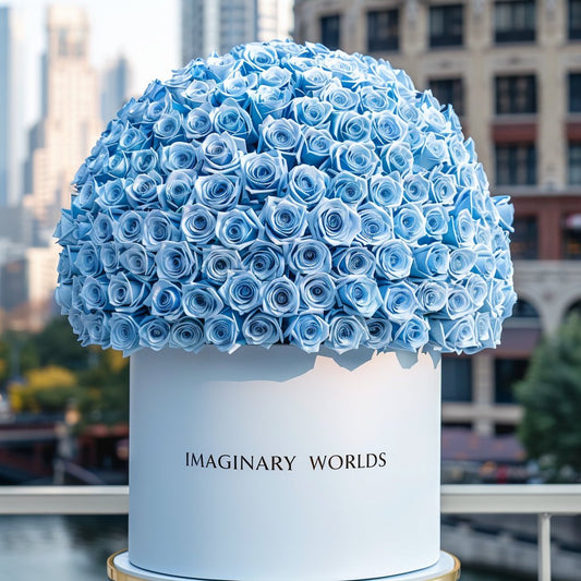 Ramo Buchón Baby Blue Velvet Majesty - Imaginary Worlds