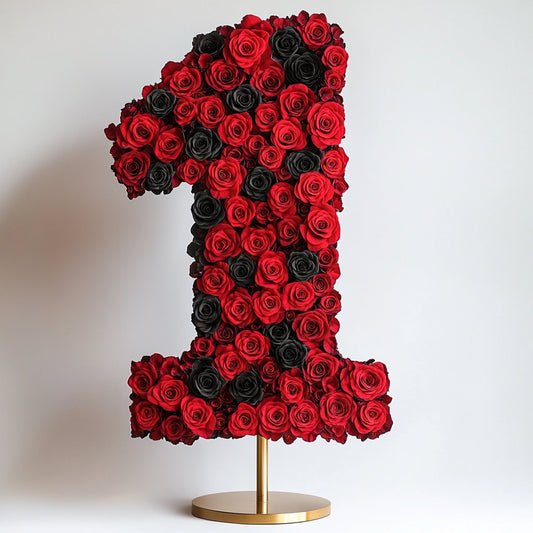 Red and Black Rose Eternal Number 1 Lamp - Imaginary Worlds