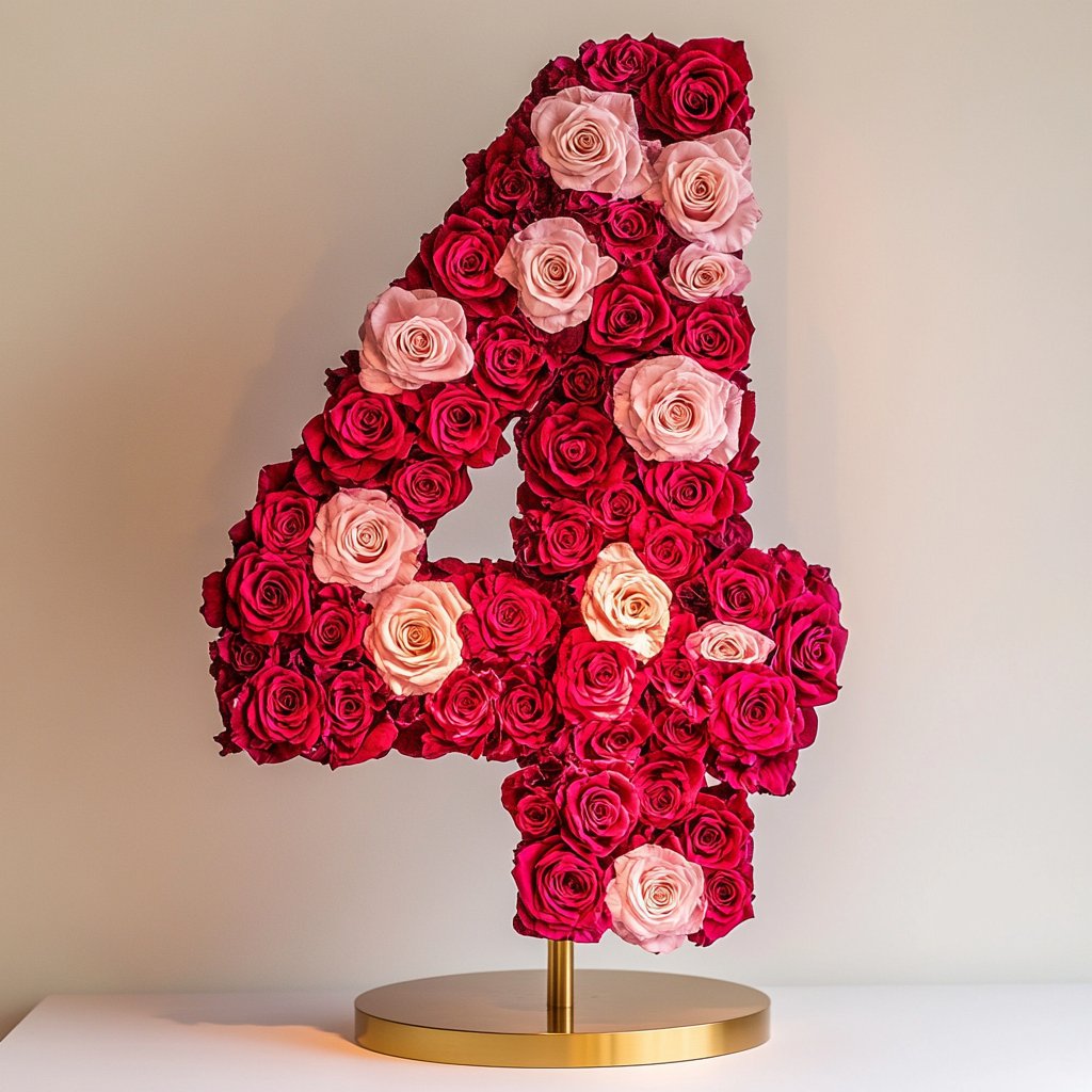 Red and Pink Rose Eternal Number 1 Lamp - Imaginary Worlds