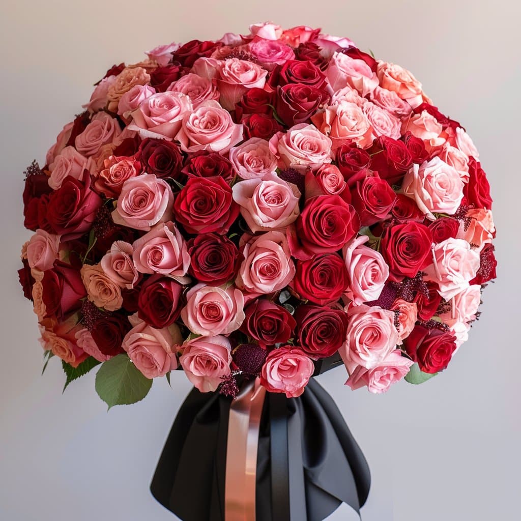 Red and Pink Roses Flower Bouquet - Imaginary Worlds