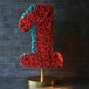 Red and Teal Rose Eternal Number 1 Lamp - Imaginary Worlds