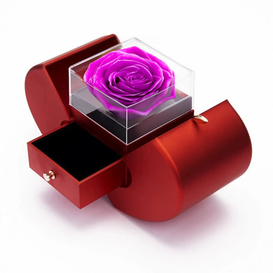 Red Apple Eternal Love Gift Box with Purple Rose - Imaginary Worlds