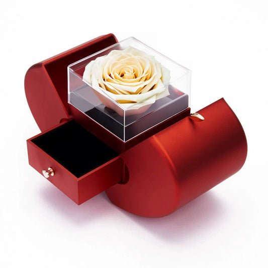 Red Apple Eternal Love Gift Box with White Rose - Imaginary Worlds