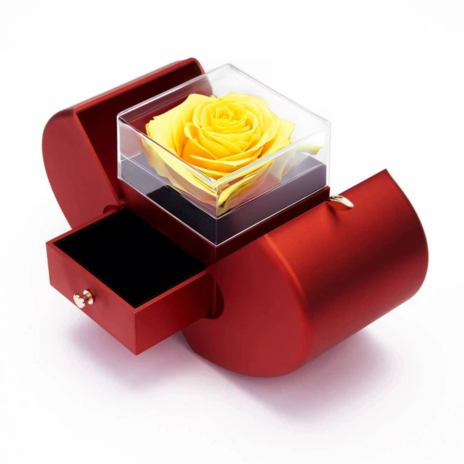 Red Apple Eternal Love Gift Box with Yellow Rose - Imaginary Worlds