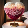 Red Heart Rose Lamp with Pink, White, and Red Roses - Imaginary Worlds