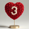 Red Heart Rose Lamp with White '3' - Imaginary Worlds