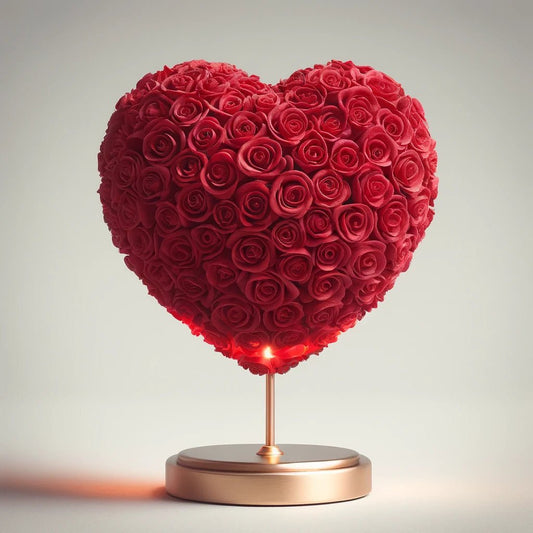 Red Heart Rose Lamp - Imaginary Worlds