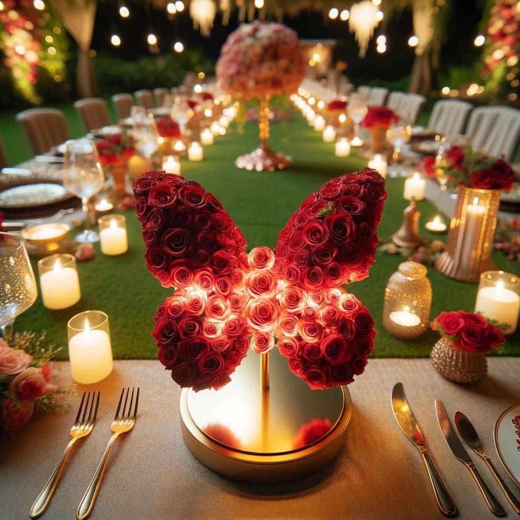 Red Rose Butterfly Lamp - Imaginary Worlds