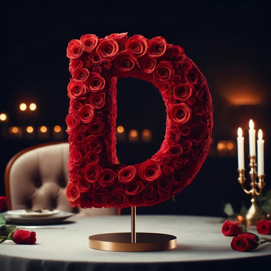 Red Rose Eternal Letter D Lamp - Imaginary Worlds