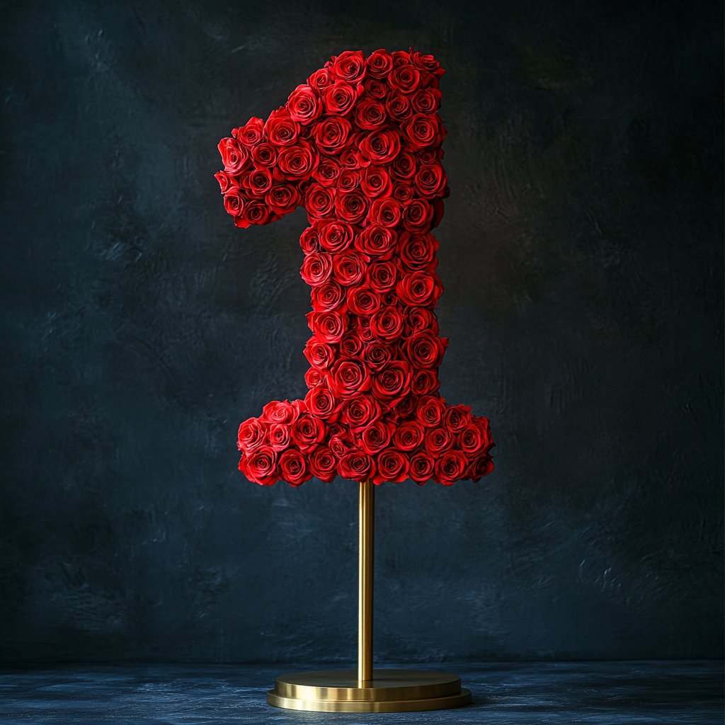 Red Rose Eternal Number 1 Lamp - Imaginary Worlds