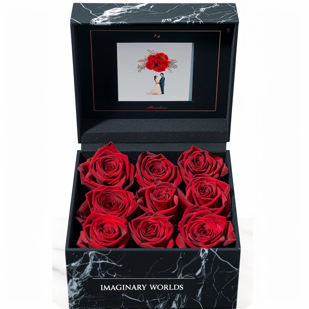 Red Roses Forever Multimedia Keepsake Box - Imaginary Worlds