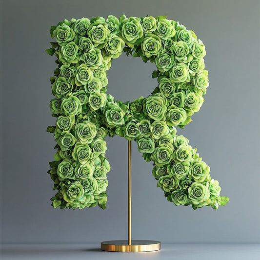 Rhea Green Rose Letter R Lamp - Imaginary Worlds