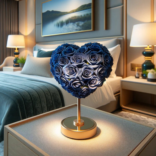 Royal Blue Heart Rose Lamp - Imaginary Worlds