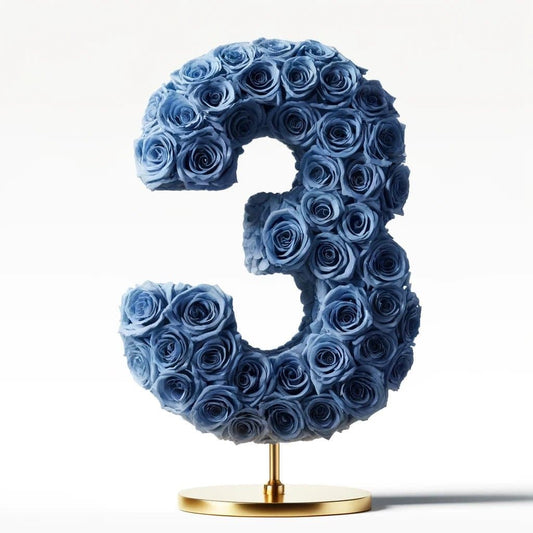 Royal Blue Rose Eternal Number 3 Lamp - Imaginary Worlds